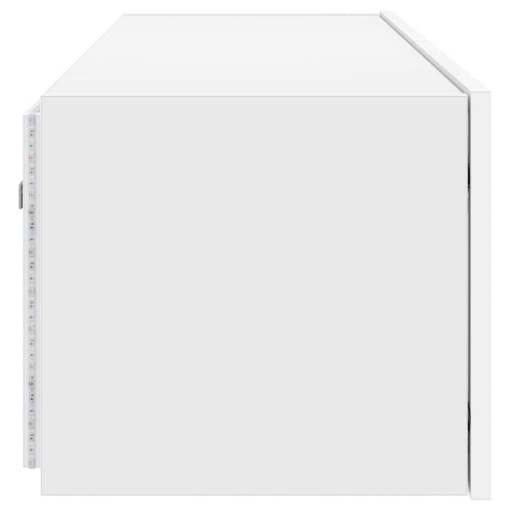 TV Wall Cabinet with LED Lights White 100x35x31 cm