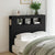 LED Headboard Black 120 cm Engineered Wood