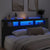 LED Headboard Black 220x18.5x103.5 cm Engineered Wood