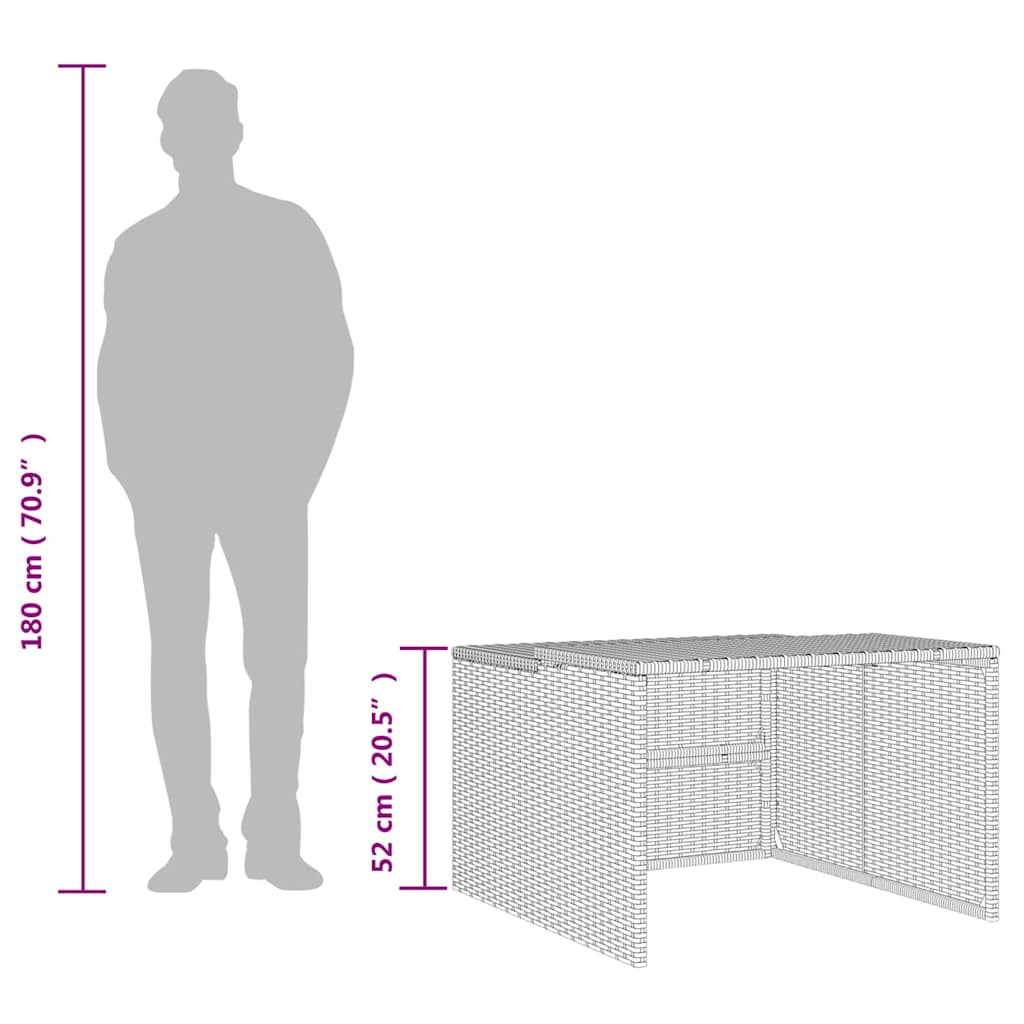 Robot Mower Garage Grey 86x90x52/57 cm Poly Rattan