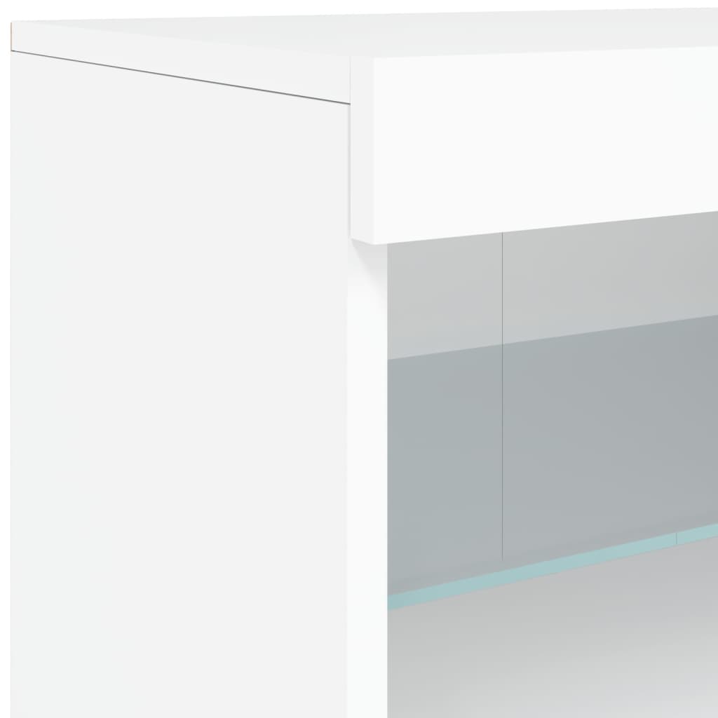 Sideboard with LED Lights White 181.5x37x67 cm