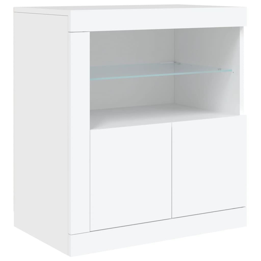 Sideboard with LED Lights White 181.5x37x67 cm