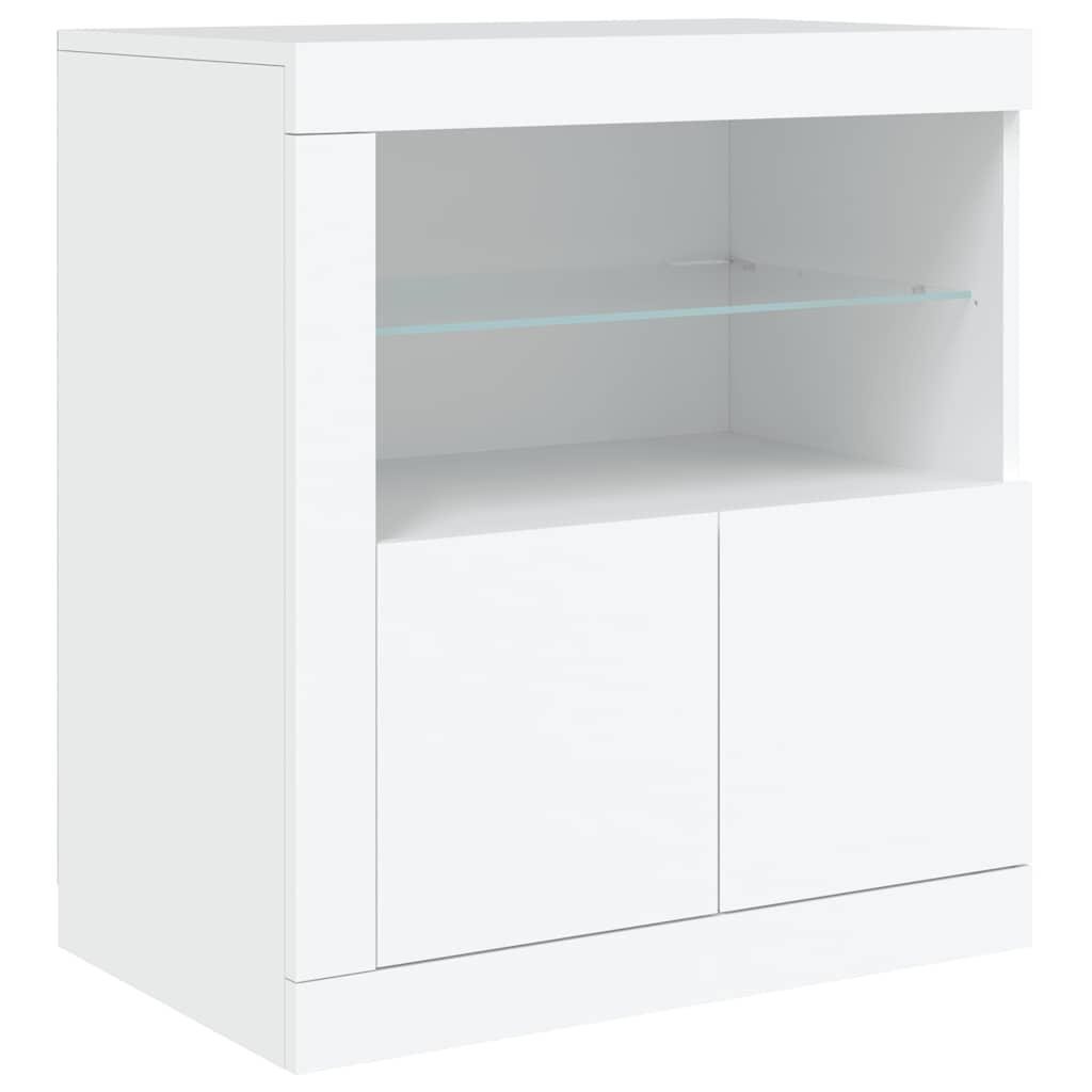 Sideboard with LED Lights White 181.5x37x67 cm