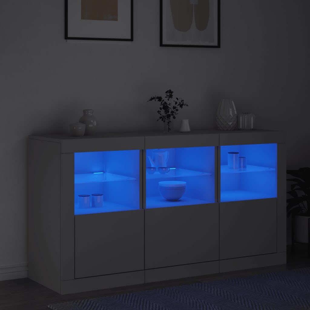 Sideboard with LED Lights White 123x37x67 cm