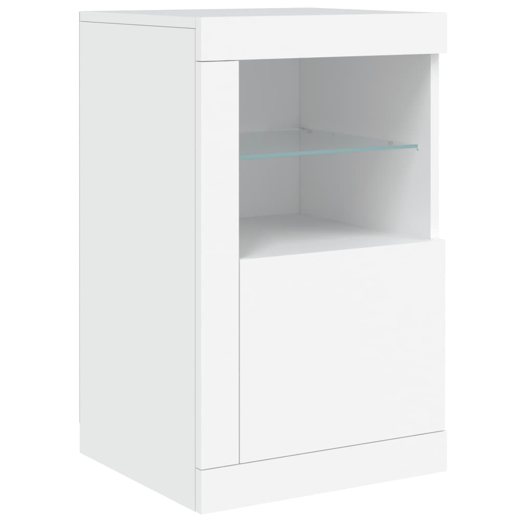 Sideboard with LED Lights White 123x37x67 cm