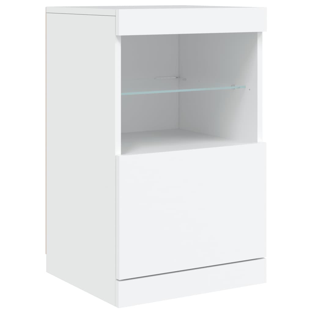 Sideboard with LED Lights White 123x37x67 cm