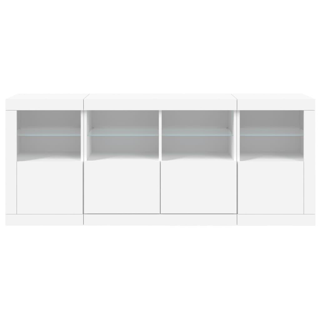 Sideboard with LED Lights White 163x37x67 cm