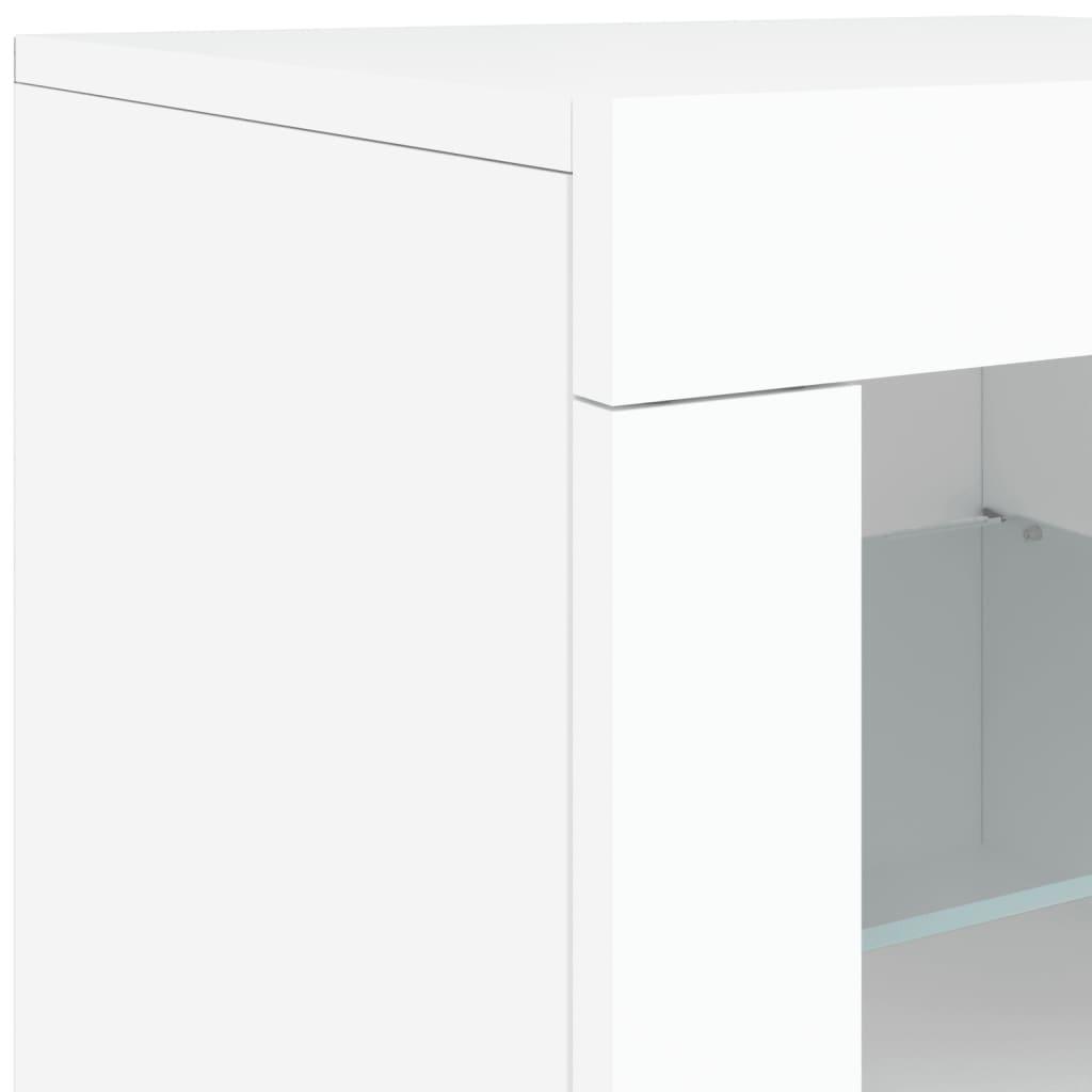 Sideboard with LED Lights White 163x37x67 cm