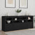 Sideboard with LED Lights Black 163x37x67 cm