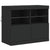 Sideboard with LED Lights Black 163x37x67 cm