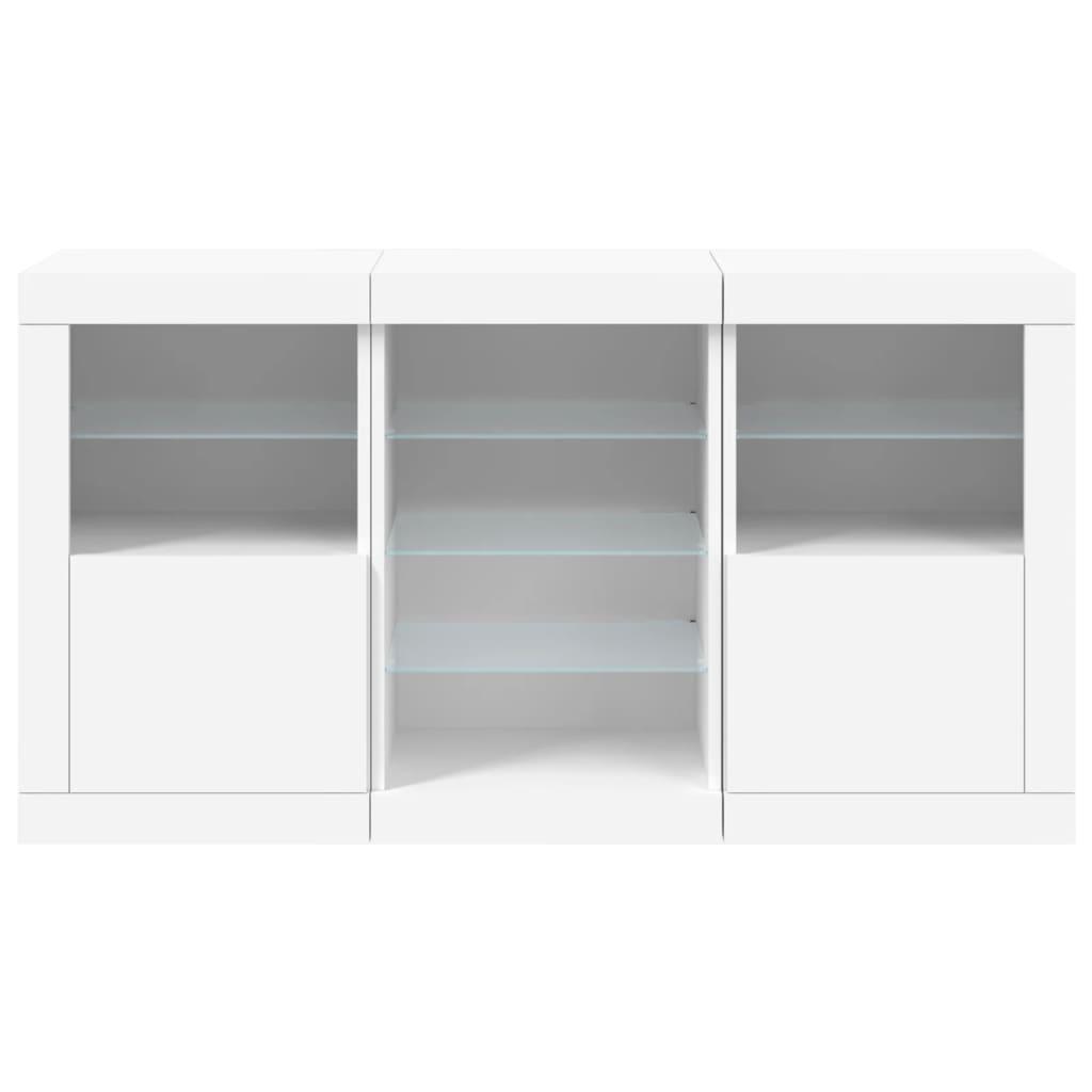 Sideboard with LED Lights White 123x37x67 cm