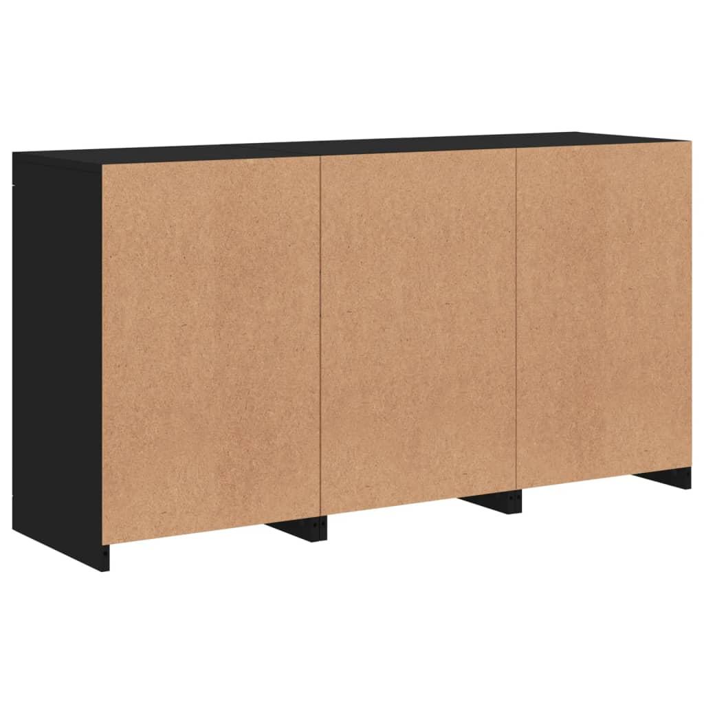 Sideboard with LED Lights Black 123x37x67 cm