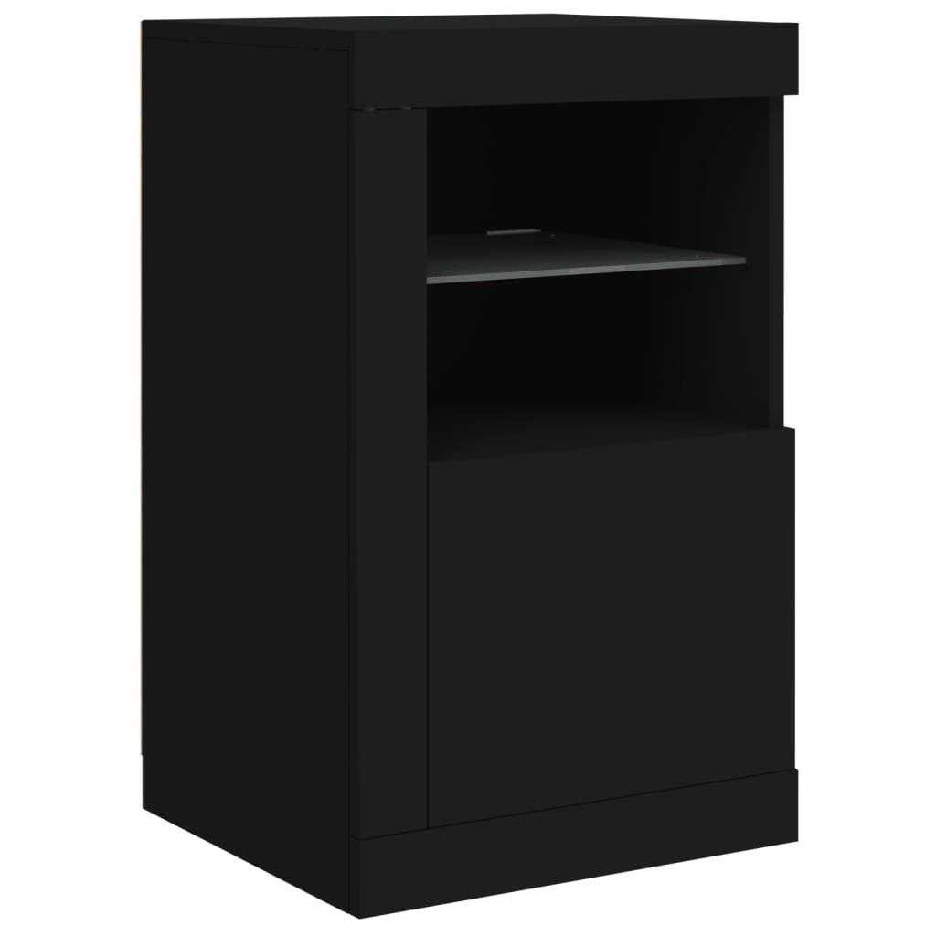 Sideboard with LED Lights Black 123x37x67 cm
