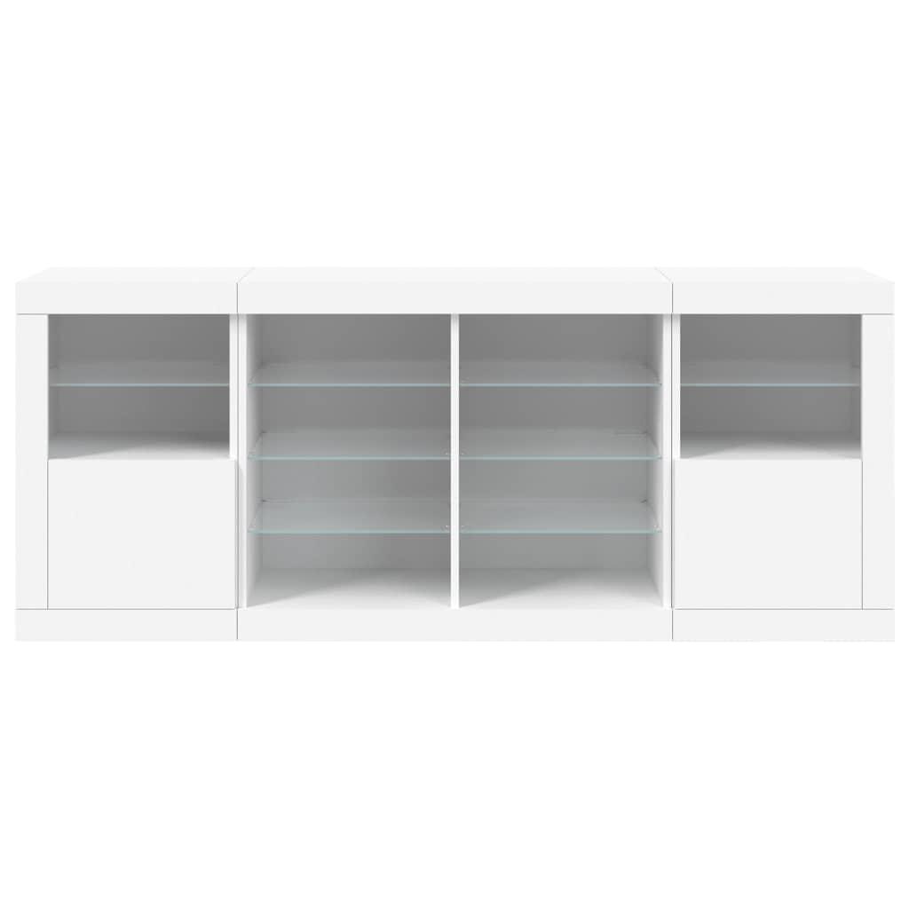 Sideboard with LED Lights White 163x37x67 cm