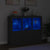 Sideboards with LED Lights 3 pcs Black Engineered Wood