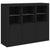 Sideboards with LED Lights 3 pcs Black Engineered Wood