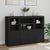 Sideboards with LED Lights 3 pcs Black Engineered Wood