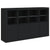 Sideboards with LED Lights 3 pcs Black Engineered Wood