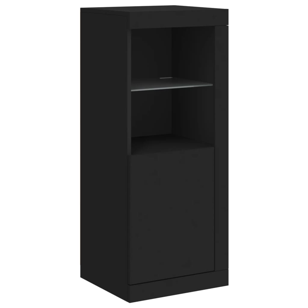 Sideboards with LED Lights 3 pcs Black Engineered Wood