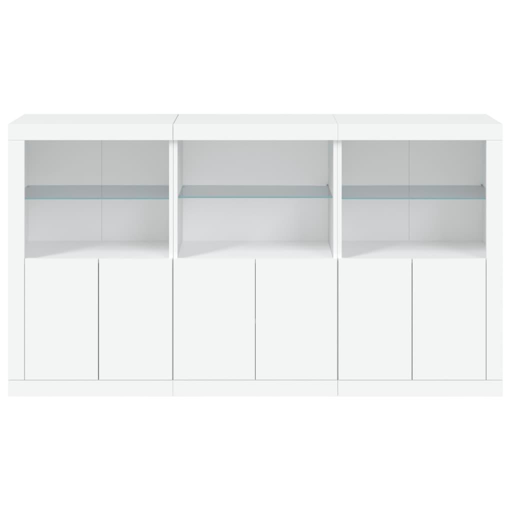 Sideboard with LED Lights White 181.5x37x100 cm