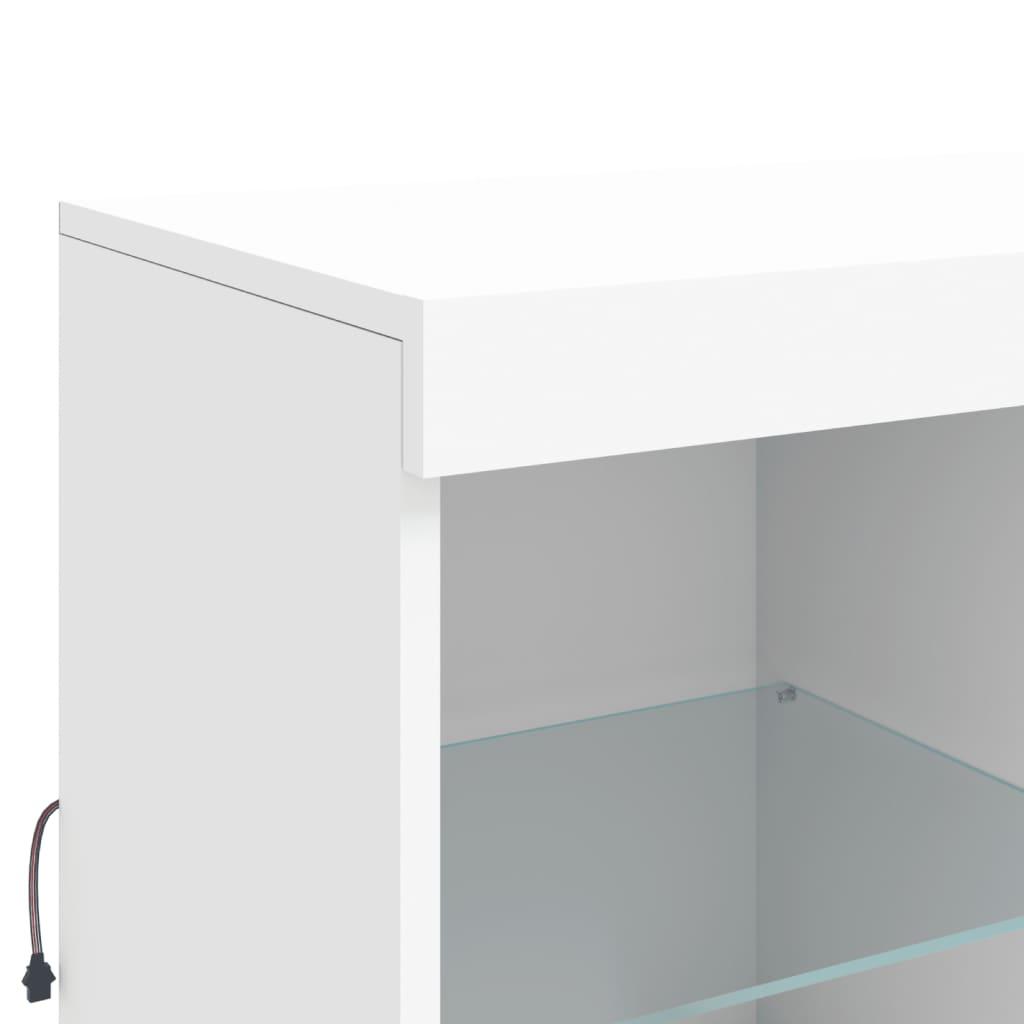 Sideboard with LED Lights White 202x37x100 cm