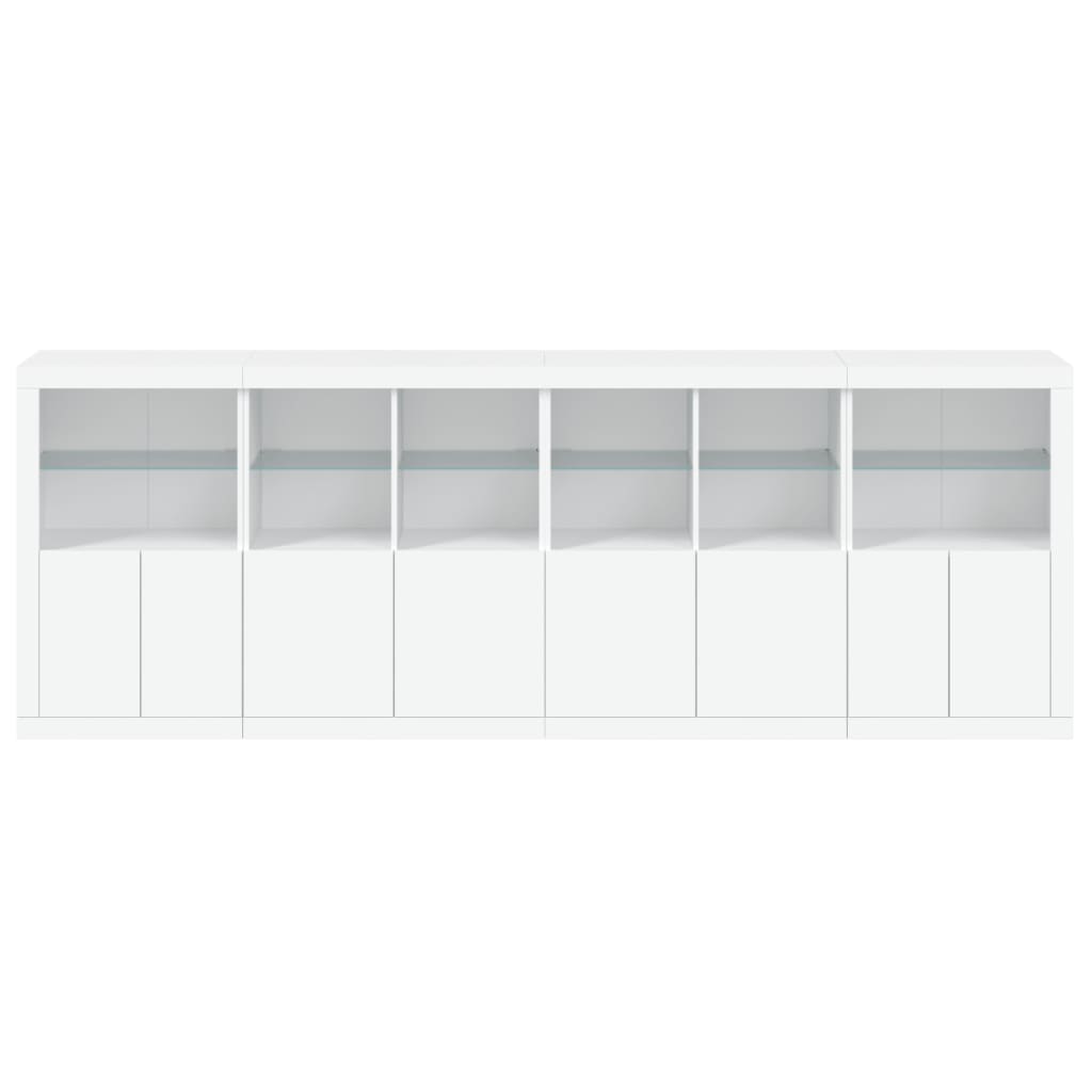 Sideboard with LED Lights White 283x37x100 cm