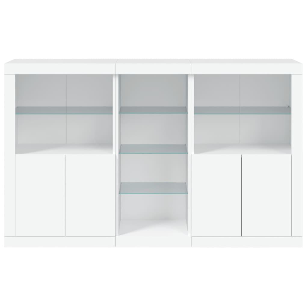 Sideboard with LED Lights White 162x37x100 cm
