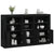 Sideboard with LED Lights Black 162x37x100 cm