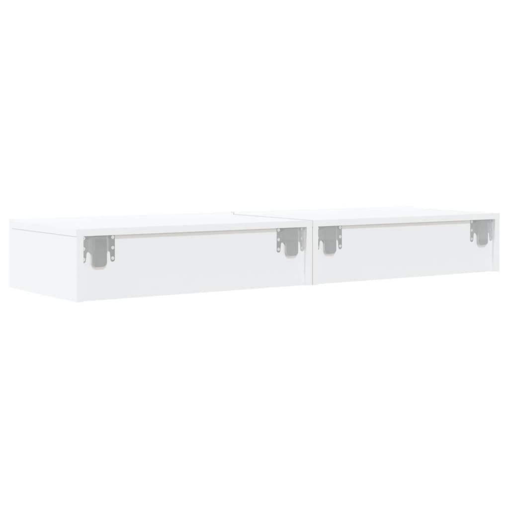 TV Cabinets with LED Lights 2 pcs White 60x35x15.5 cm