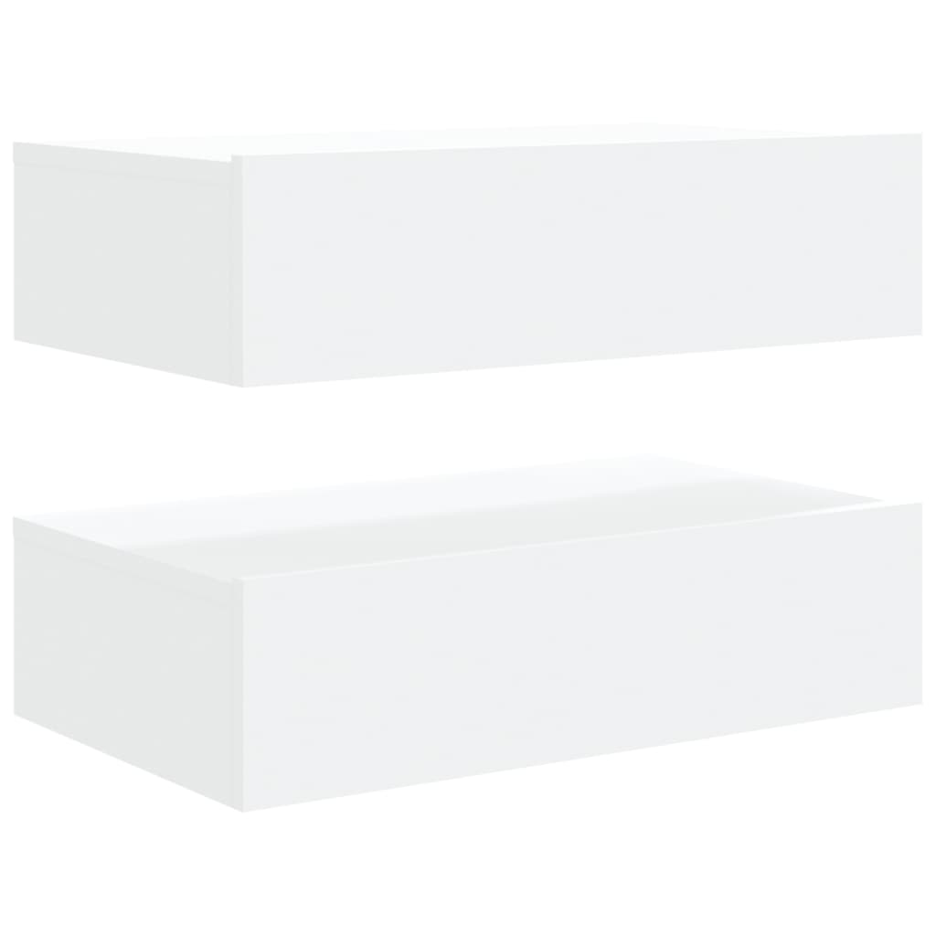 TV Cabinets with LED Lights 2 pcs White 60x35x15.5 cm