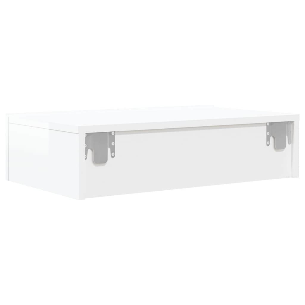 TV Cabinet with LED Lights High Gloss White 60x35x15.5 cm