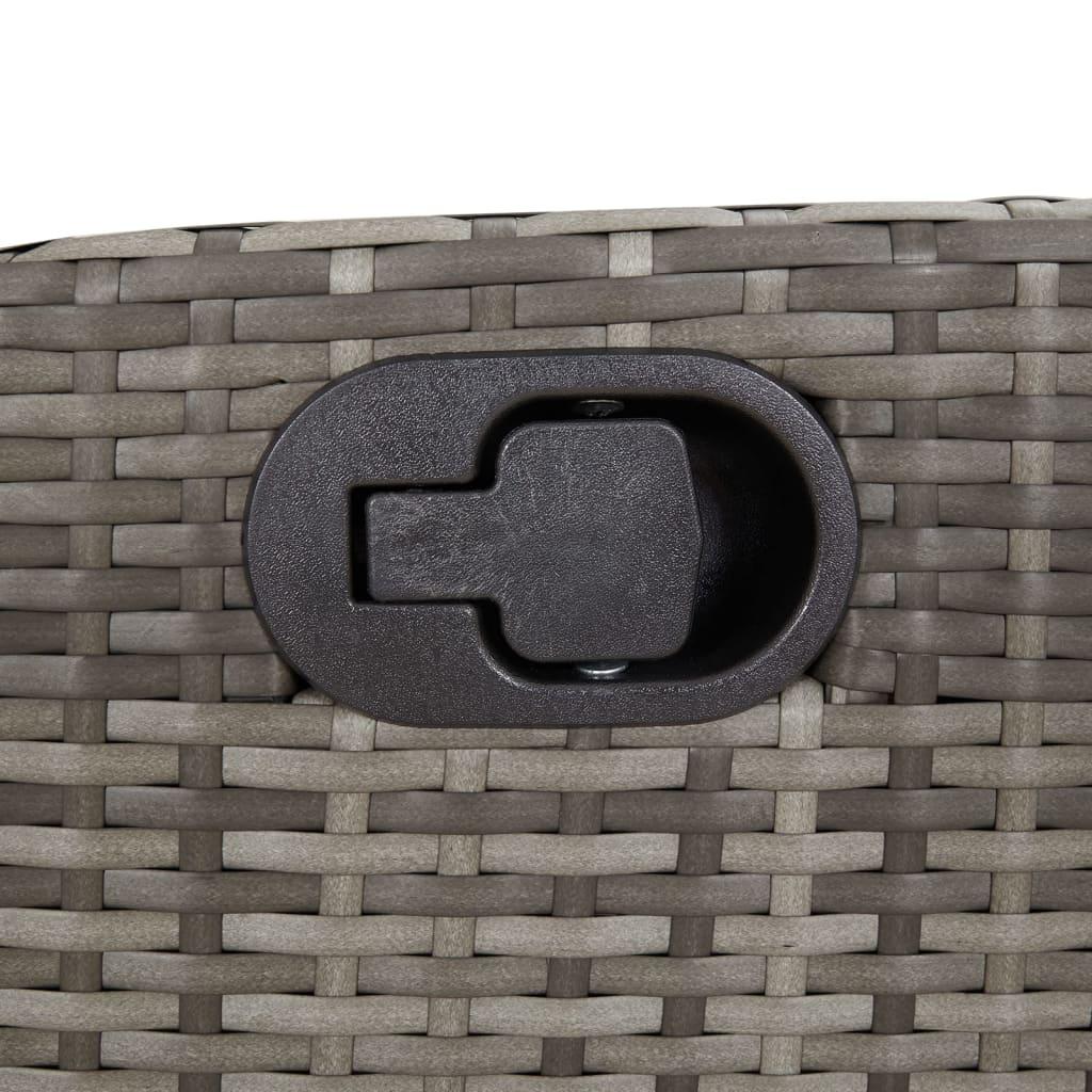 Reclining Garden Chairs 2 pcs with Cushions Grey Poly Rattan