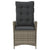 Reclining Garden Chair with Cushions Grey Poly Rattan