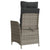 Reclining Garden Chair with Cushions Grey Poly Rattan