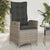 Reclining Garden Chair with Cushions Grey Poly Rattan