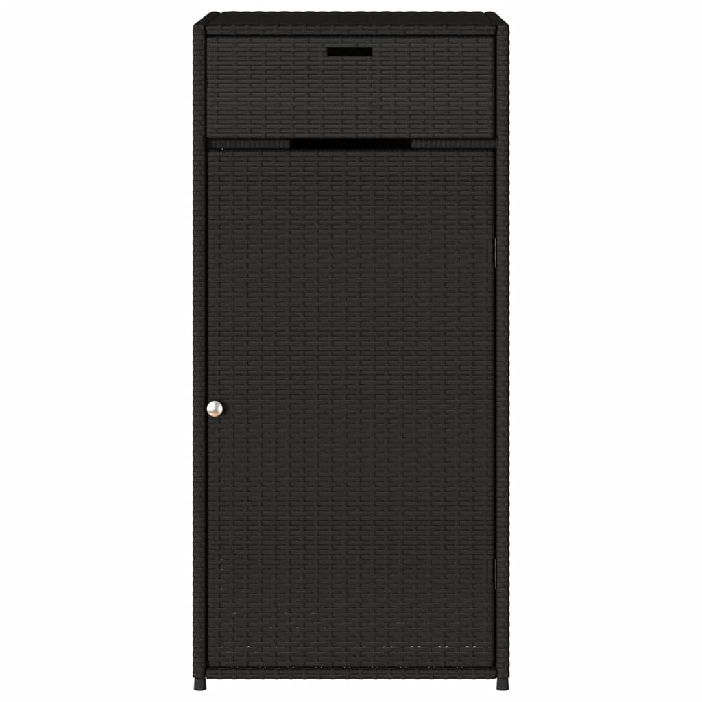 Garden Storage Cabinet Black 55x55x111 cm Poly Rattan