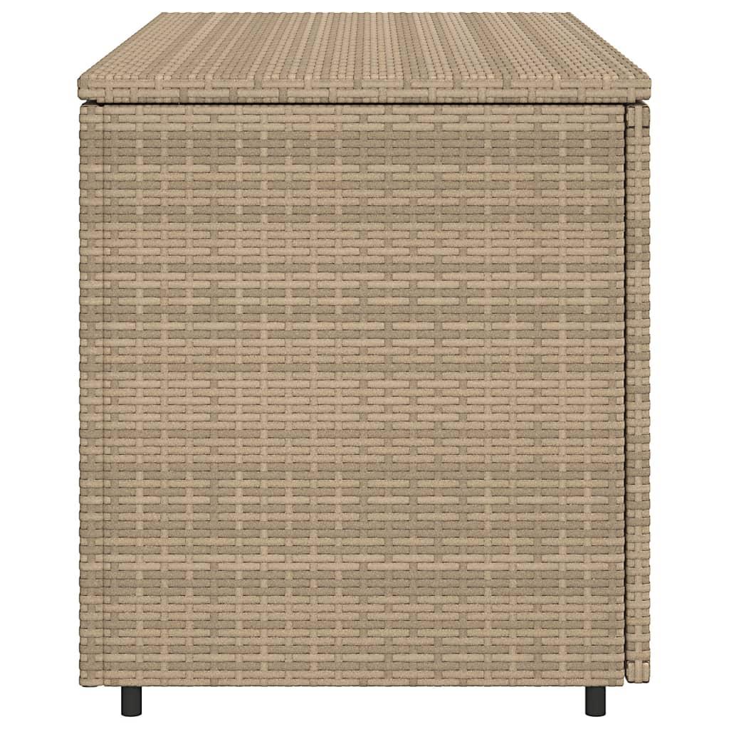 Garden Storage Cabinet Beige 110x55x60.5 cm Poly Rattan