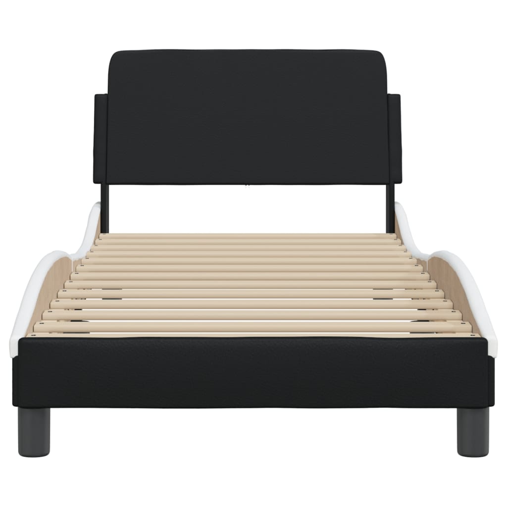 Bed Frame "Dover" Black&White 90x190 cm Faux Leather