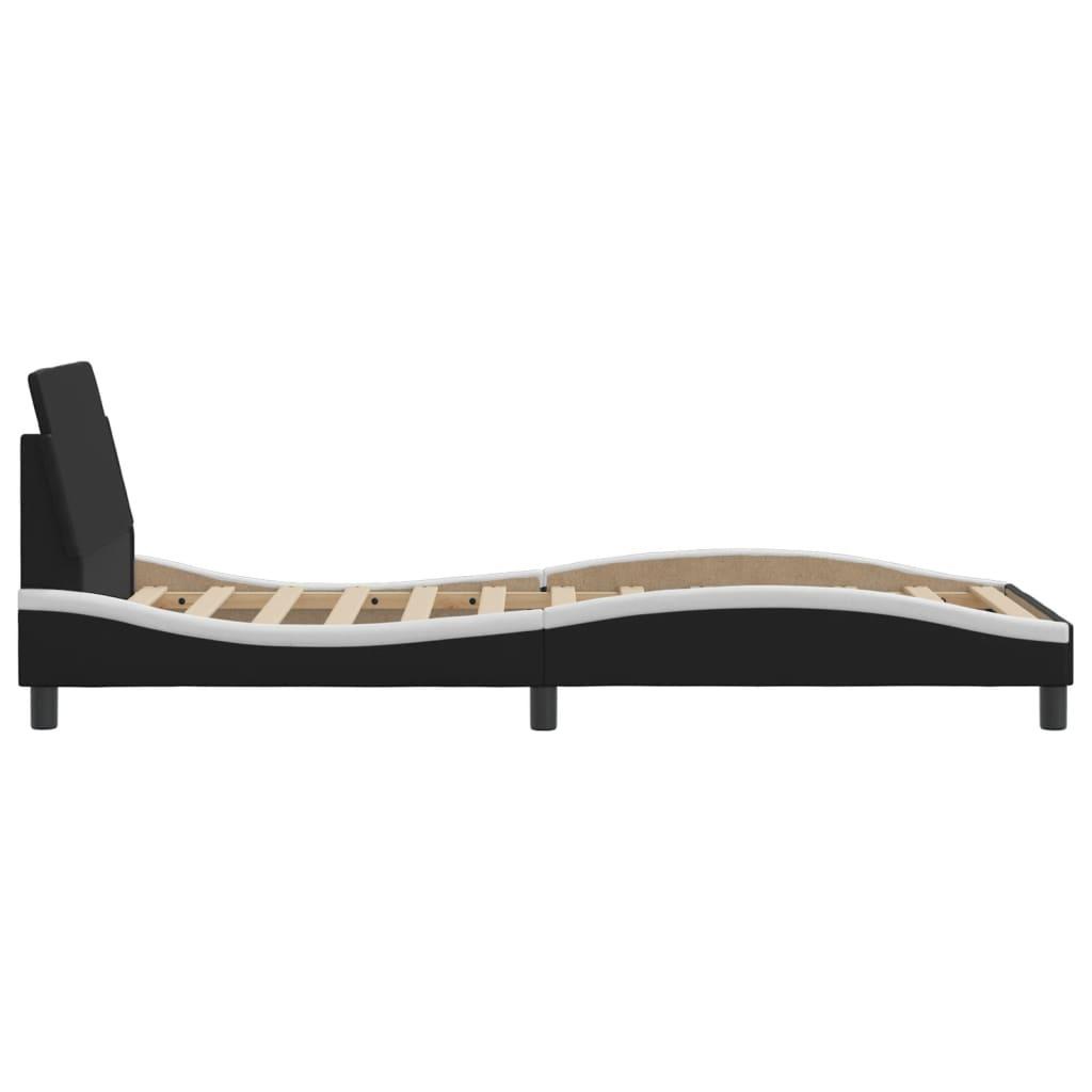 Bed Frame "Dover" Black&White 90x190 cm Faux Leather