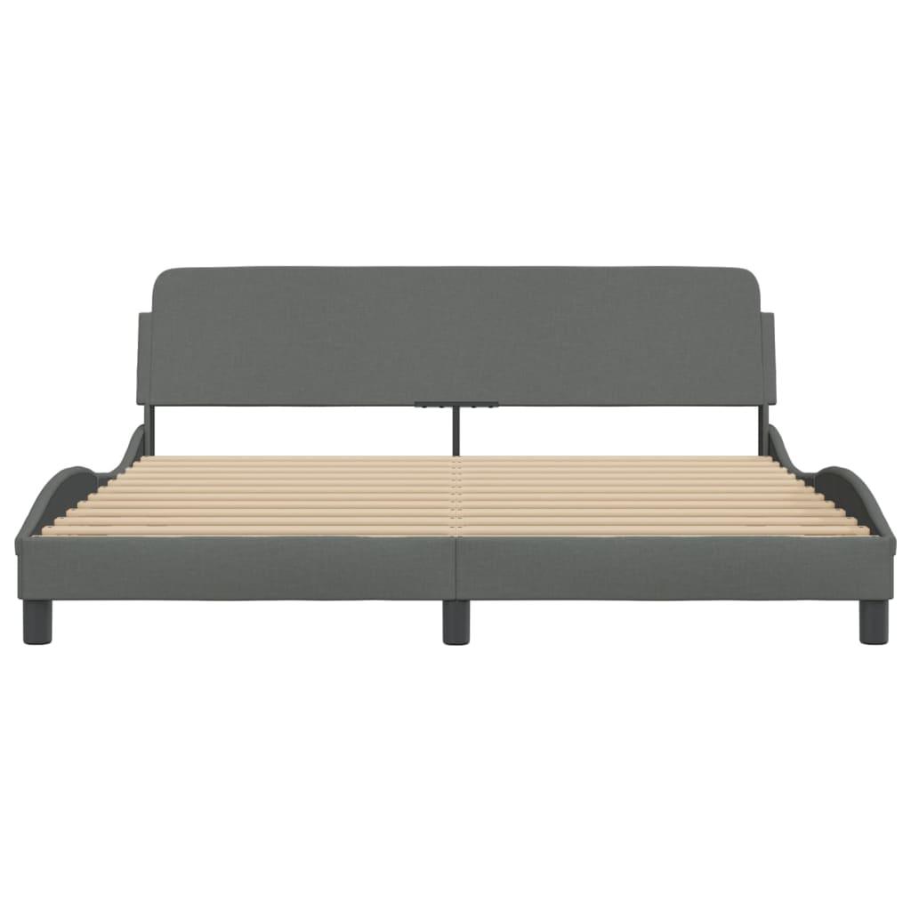 Bed Frame "Dover" Dark Grey 180x200 cm King Fabric
