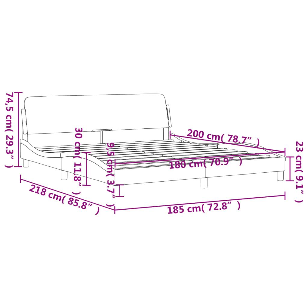 Bed Frame "Dover" Dark Grey 180x200 cm King Fabric