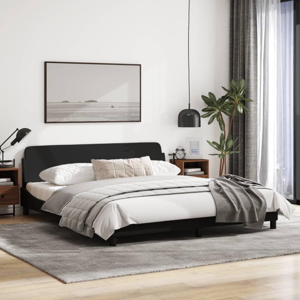 Bed Frame "Dover" Black 180x200 cm King Fabric