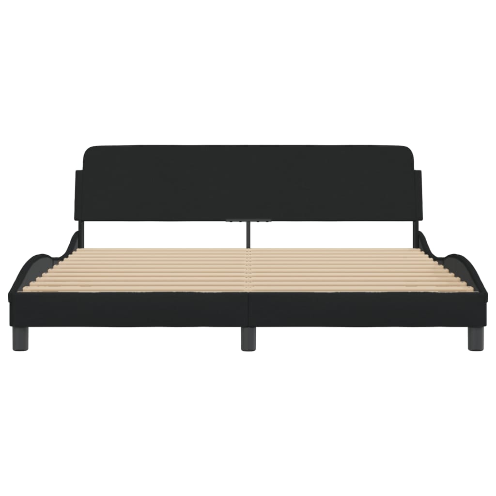 Bed Frame "Dover" Black 180x200 cm King Fabric