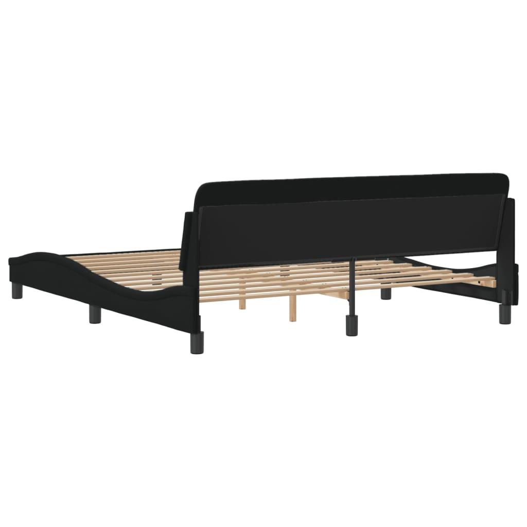 Bed Frame "Dover" Black 180x200 cm King Fabric