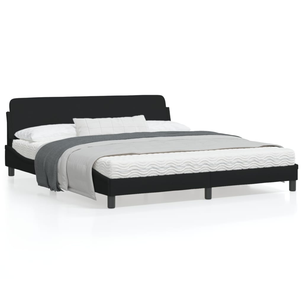Bed Frame "Dover" Black 180x200 cm King Fabric
