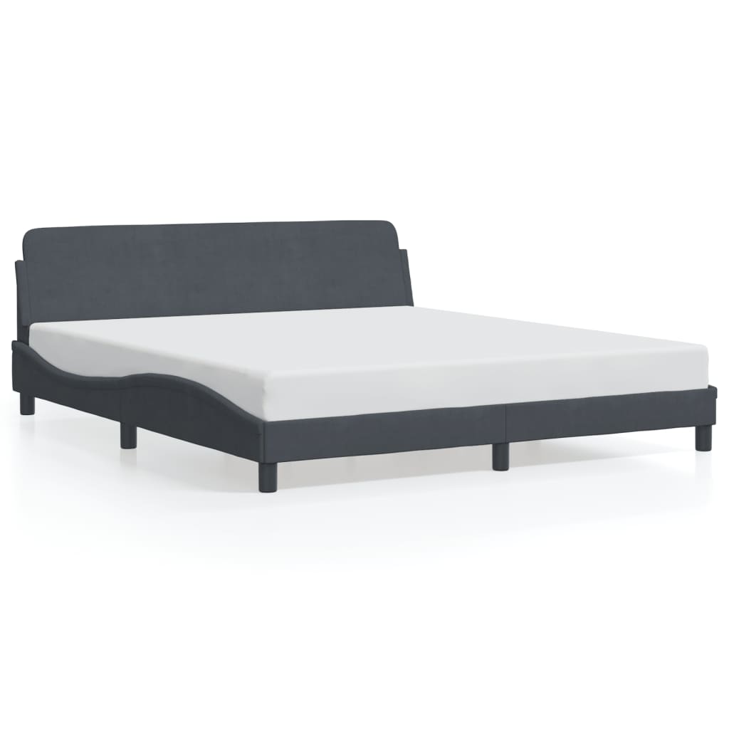 Bed Frame "Dover" Dark Grey 180x200 cm King Velvet