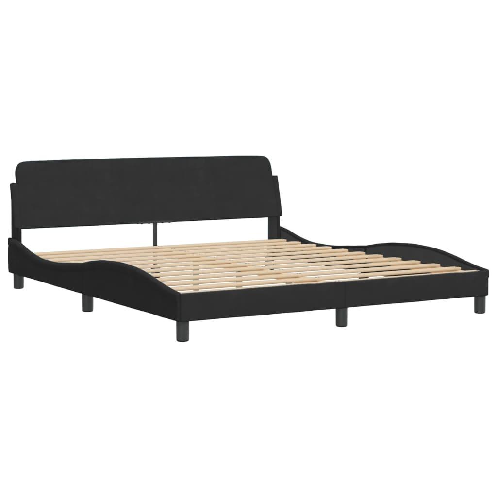 Bed Frame "Dover" Black 180x200 cm King Velvet