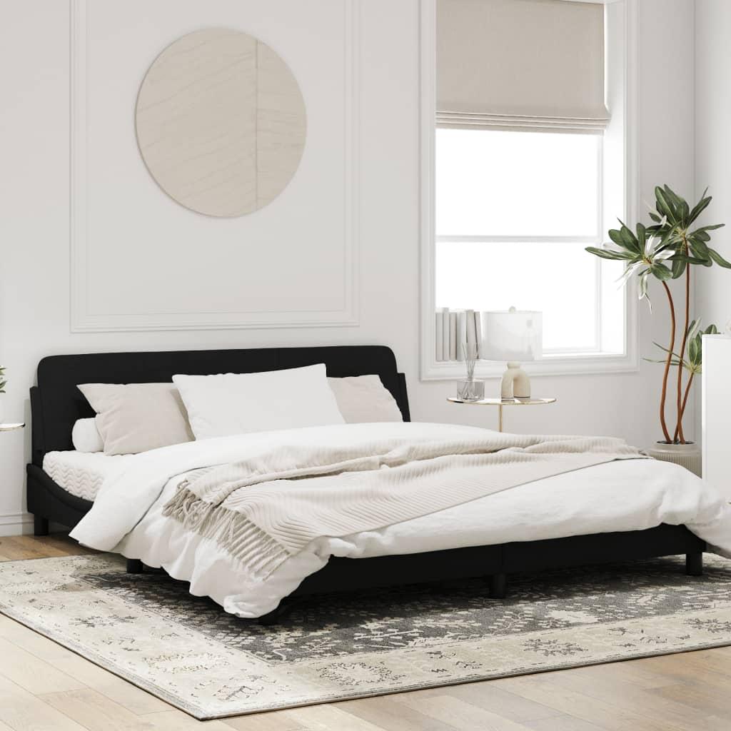 Bed Frame "Dover" Black 180x200 cm King Velvet