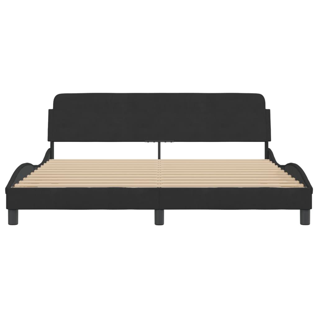 Bed Frame "Dover" Black 180x200 cm King Velvet