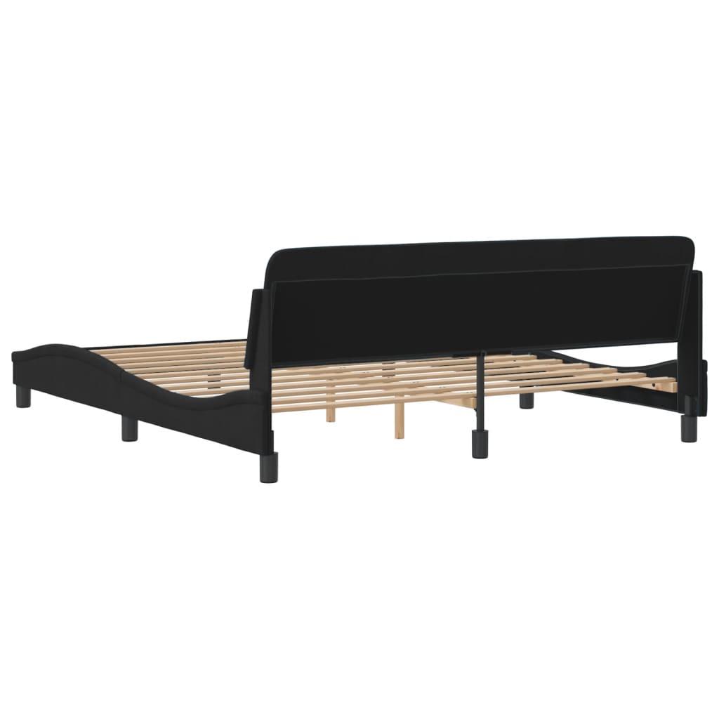 Bed Frame "Dover" Black 180x200 cm King Velvet